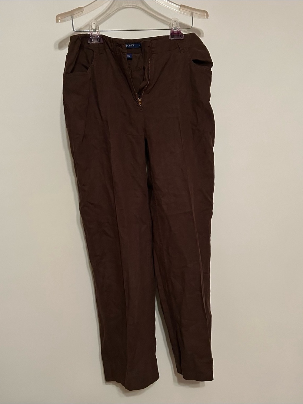 J. Crew Dark Brown Linen Pants